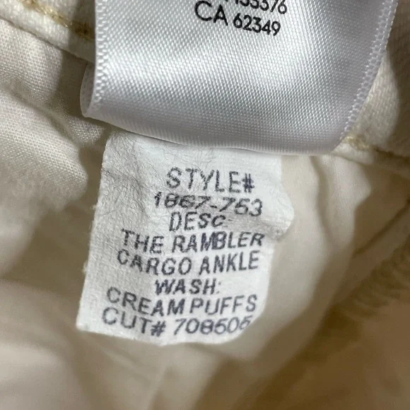 MOTHER The Rambler Cargo Ankle in Cream Puffs